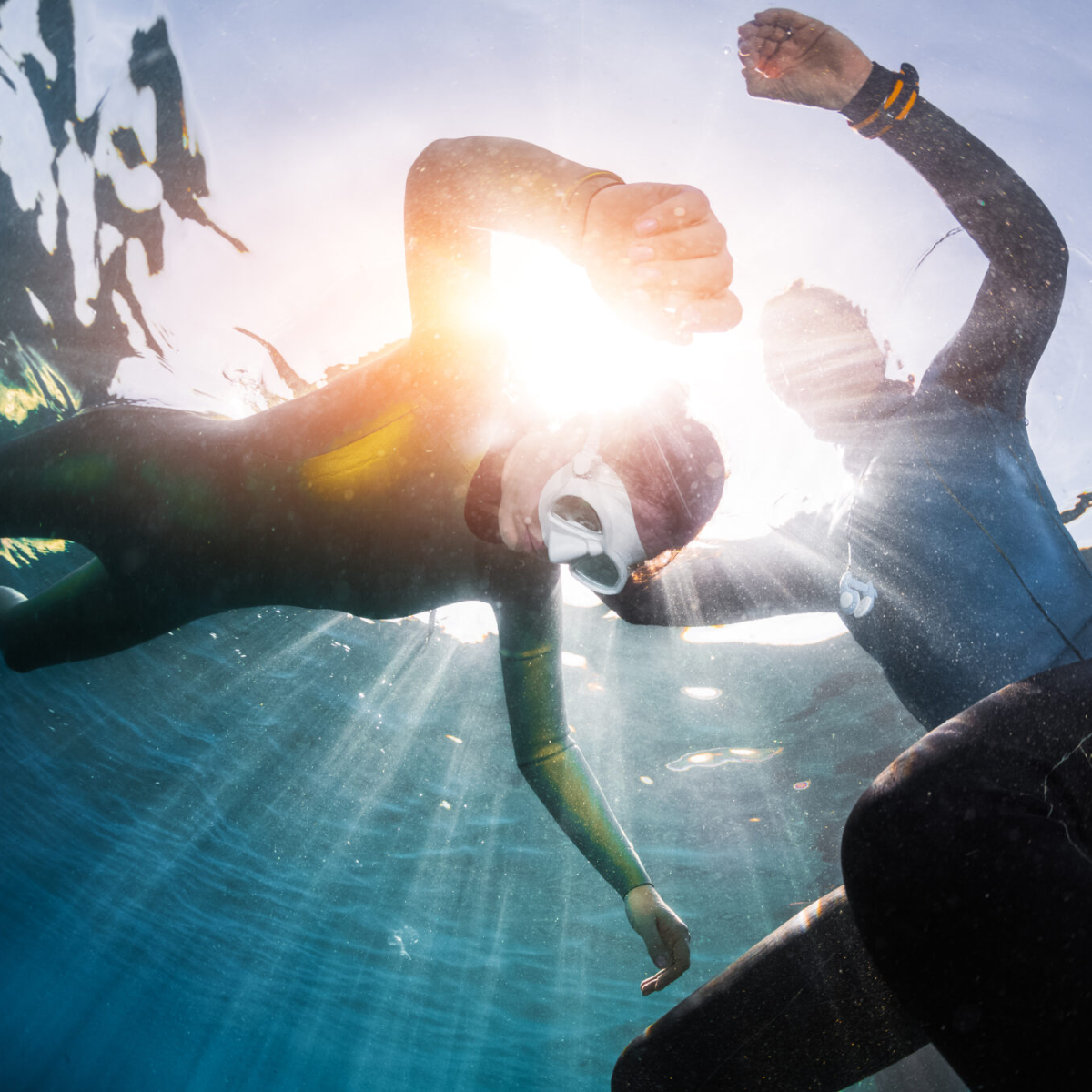 Divers exploring a Boracay reef together