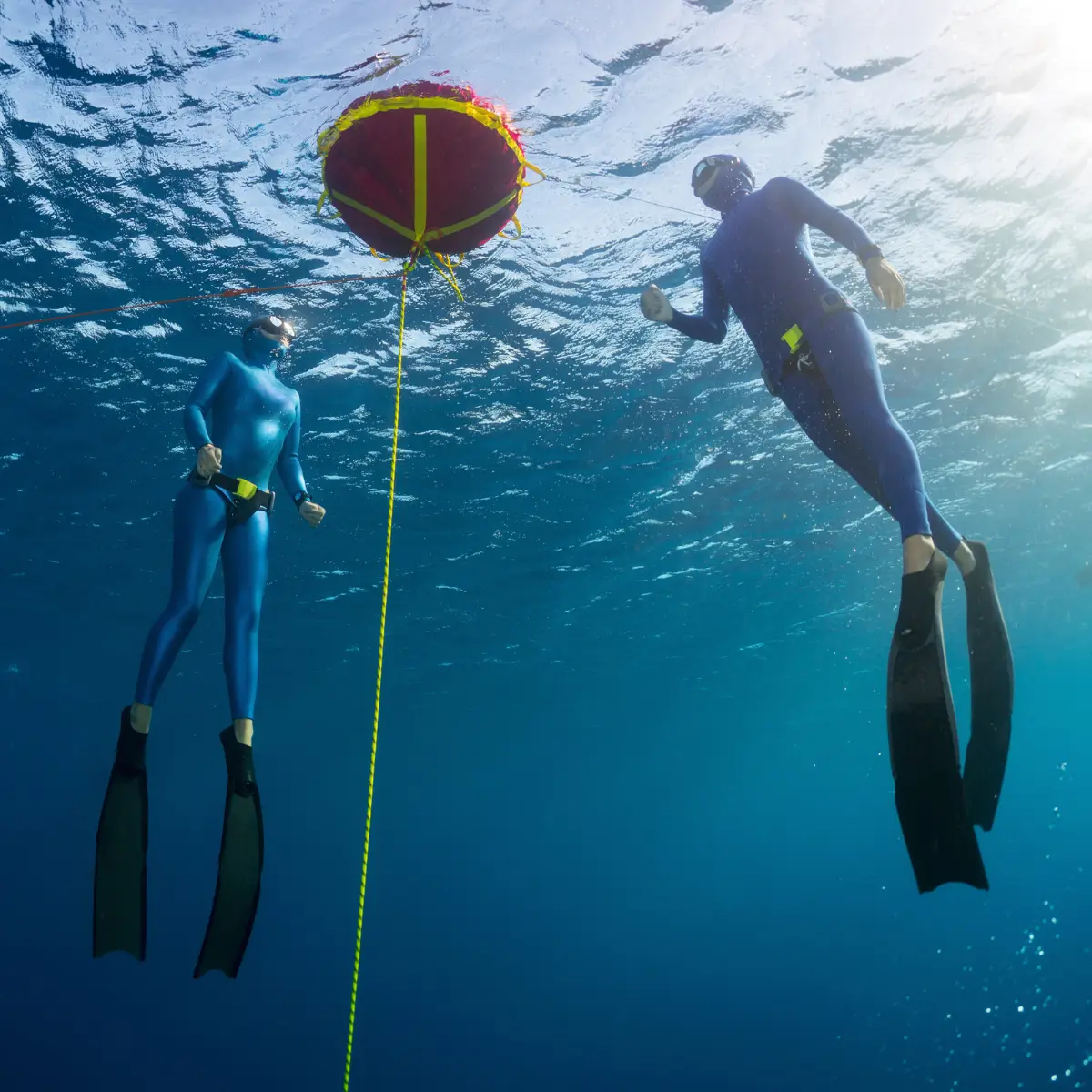 Freediving Planet Instructor Trainer JP coaching a freediver in Boracay
