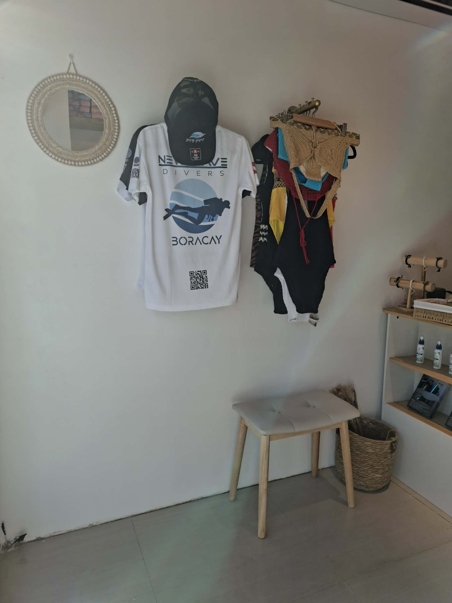New Wave Divers tee and swimwear inside the boutique